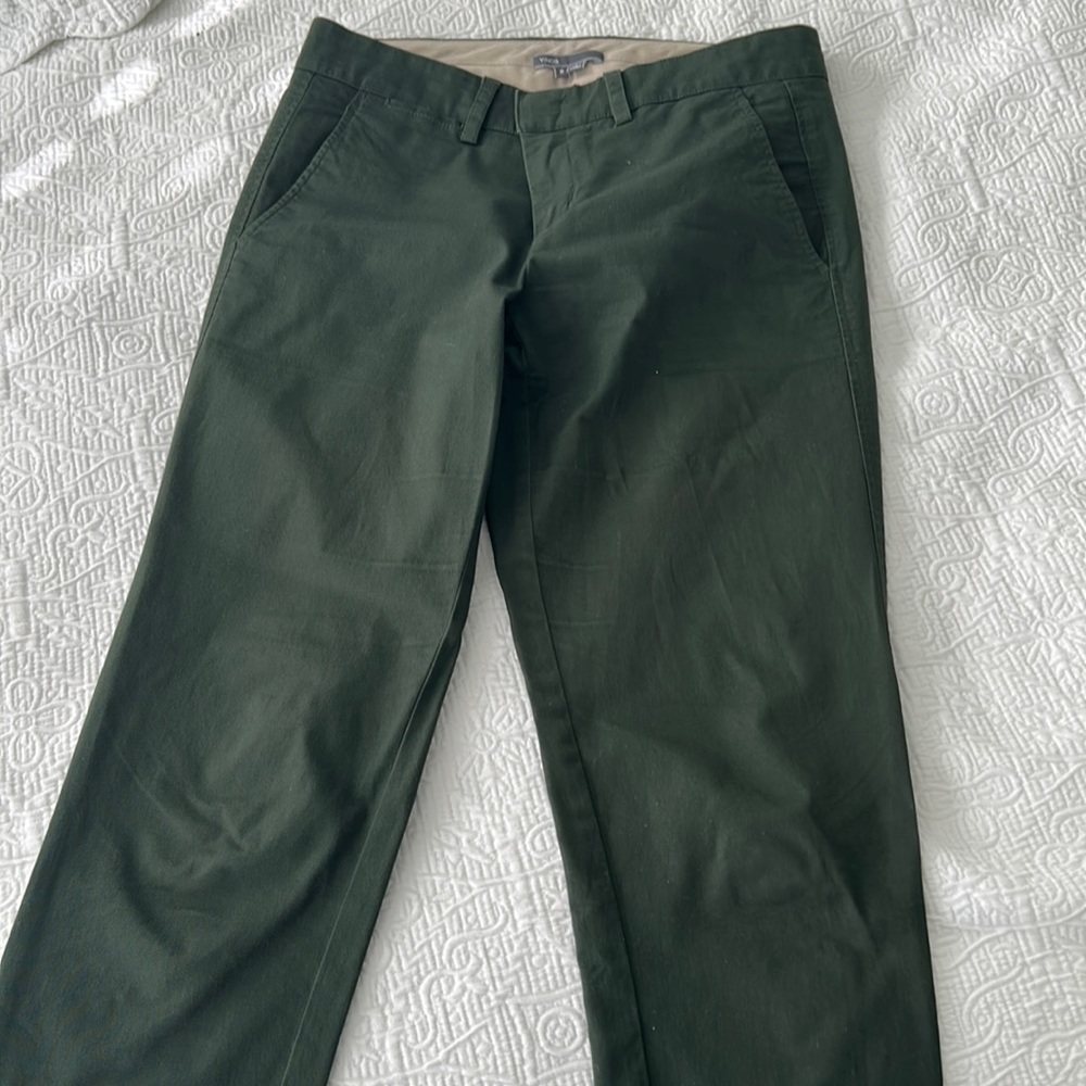 Vince Dark Green Straight Leg Chino